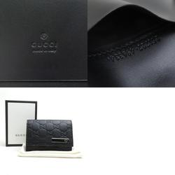 GUCCI Business Card Holder, Case, GG Pattern, Leather, Black, Men's, Women's, 251727, H30546