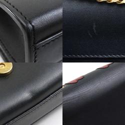 Saint Laurent shoulder bag leather metal black red gold women's e59218a