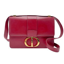 Christian Dior Shoulder Bag 30 Montaigne Leather Red Gold Women's z2455