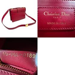 Christian Dior Shoulder Bag 30 Montaigne Leather Red Gold Women's z2455