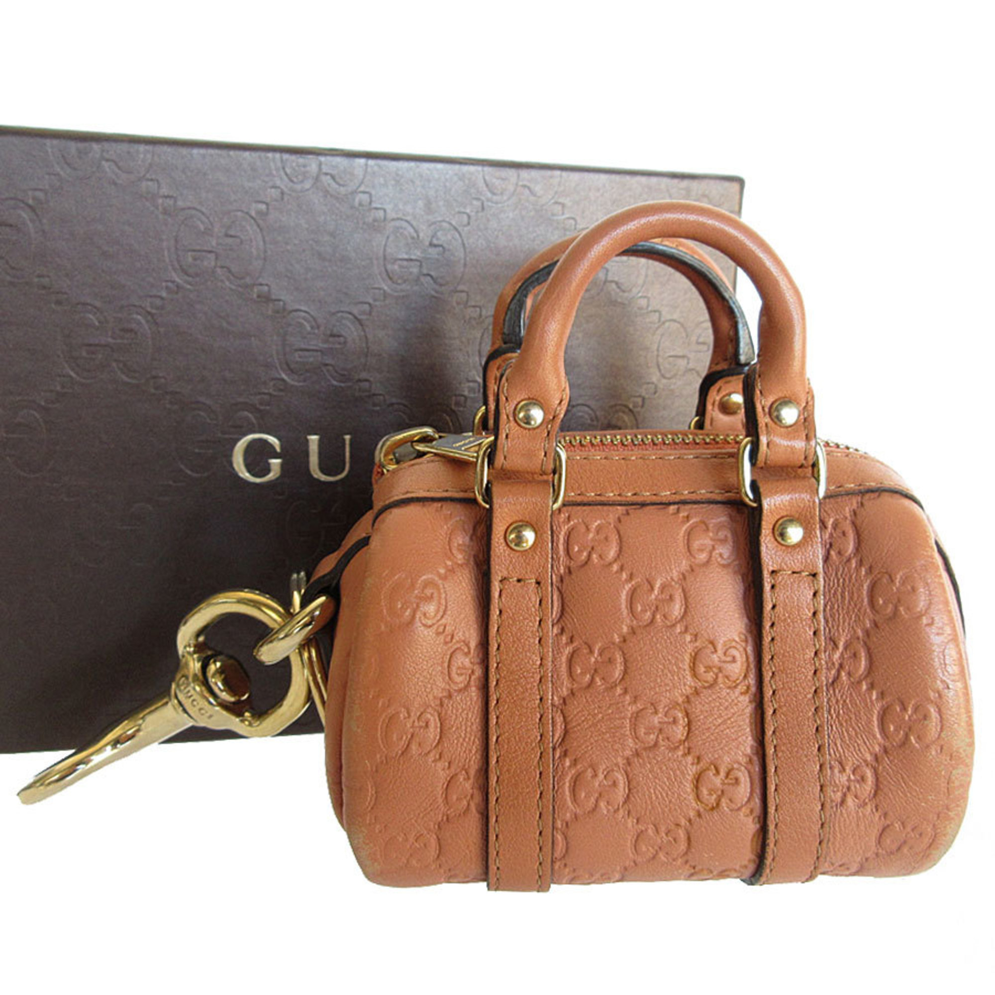 GUCCI Charm Leather Metal Light Brown Men's Women's 286282 s0286a