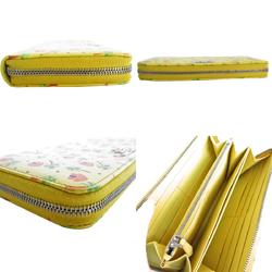 PRADA Round Long Wallet Leather Yellow Women's 1ML506 s0293g