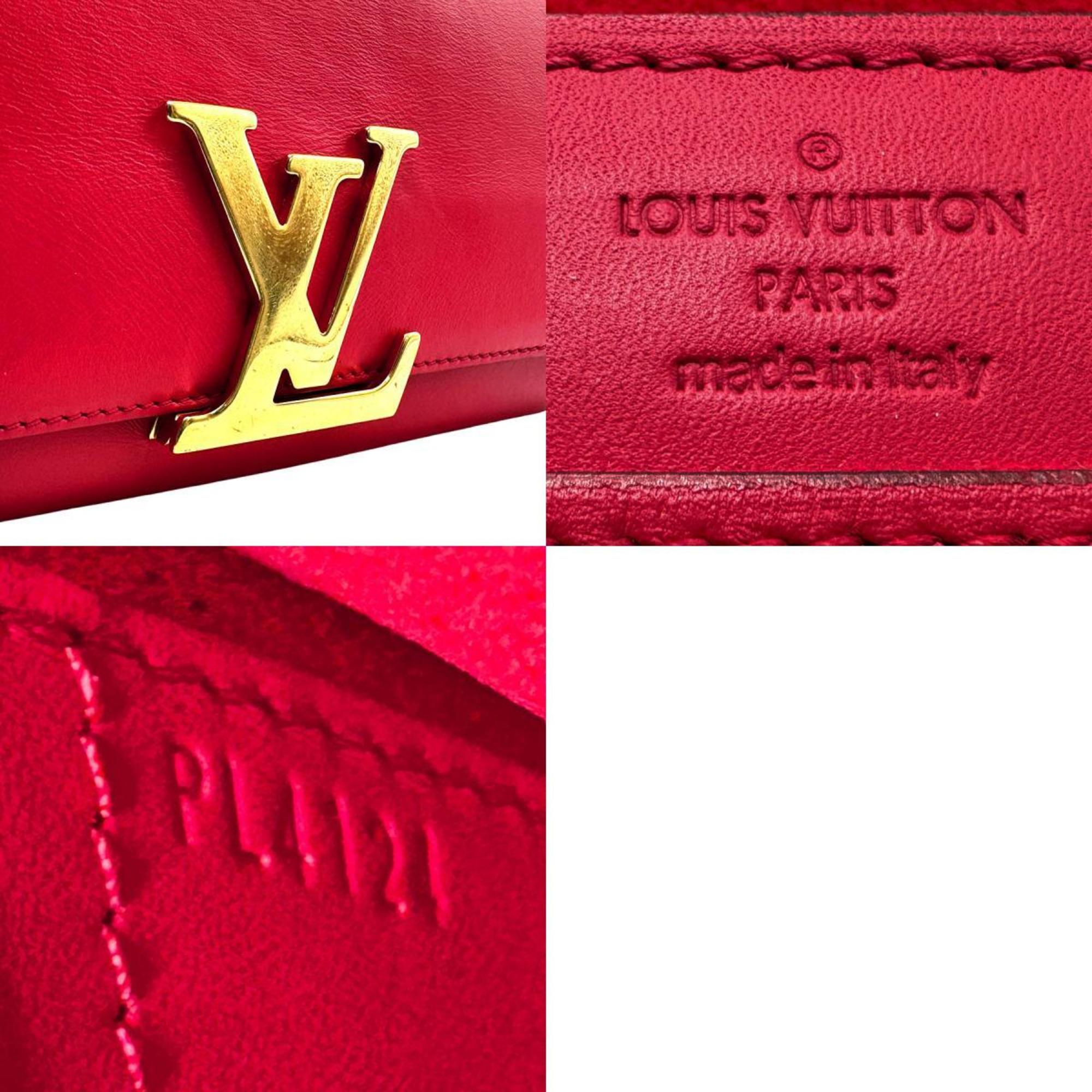 LOUIS VUITTON Shoulder Bag Pochette Louise GM Leather Red Gold Women's z2454