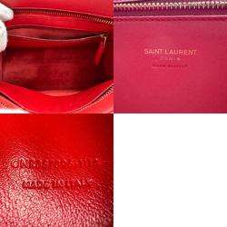 Saint Laurent SAINT LAURENT Shoulder Bag Handbag Baby Cabas Leather Red Gold Women's 357395 z2428