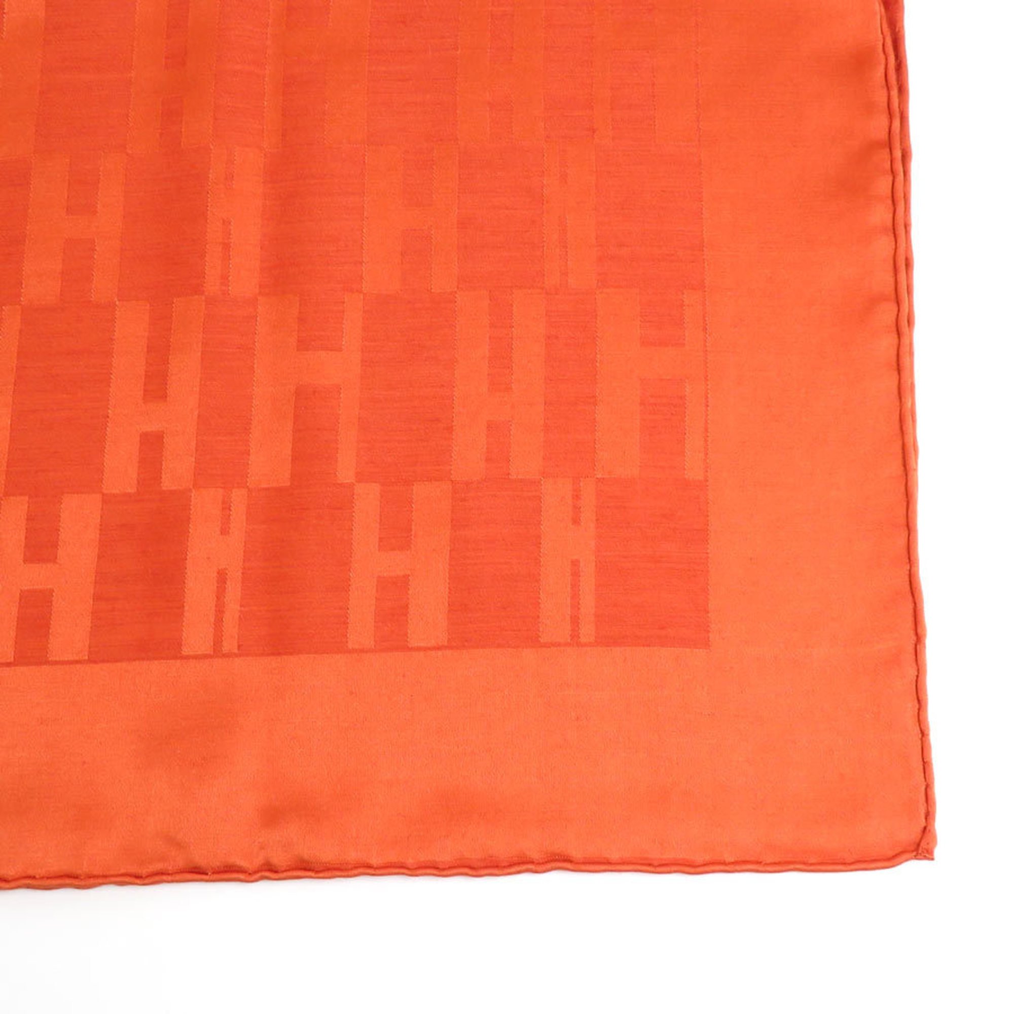 Hermes HERMES Scarf Muffler Stole H Silk Wool Orange Women's a0482