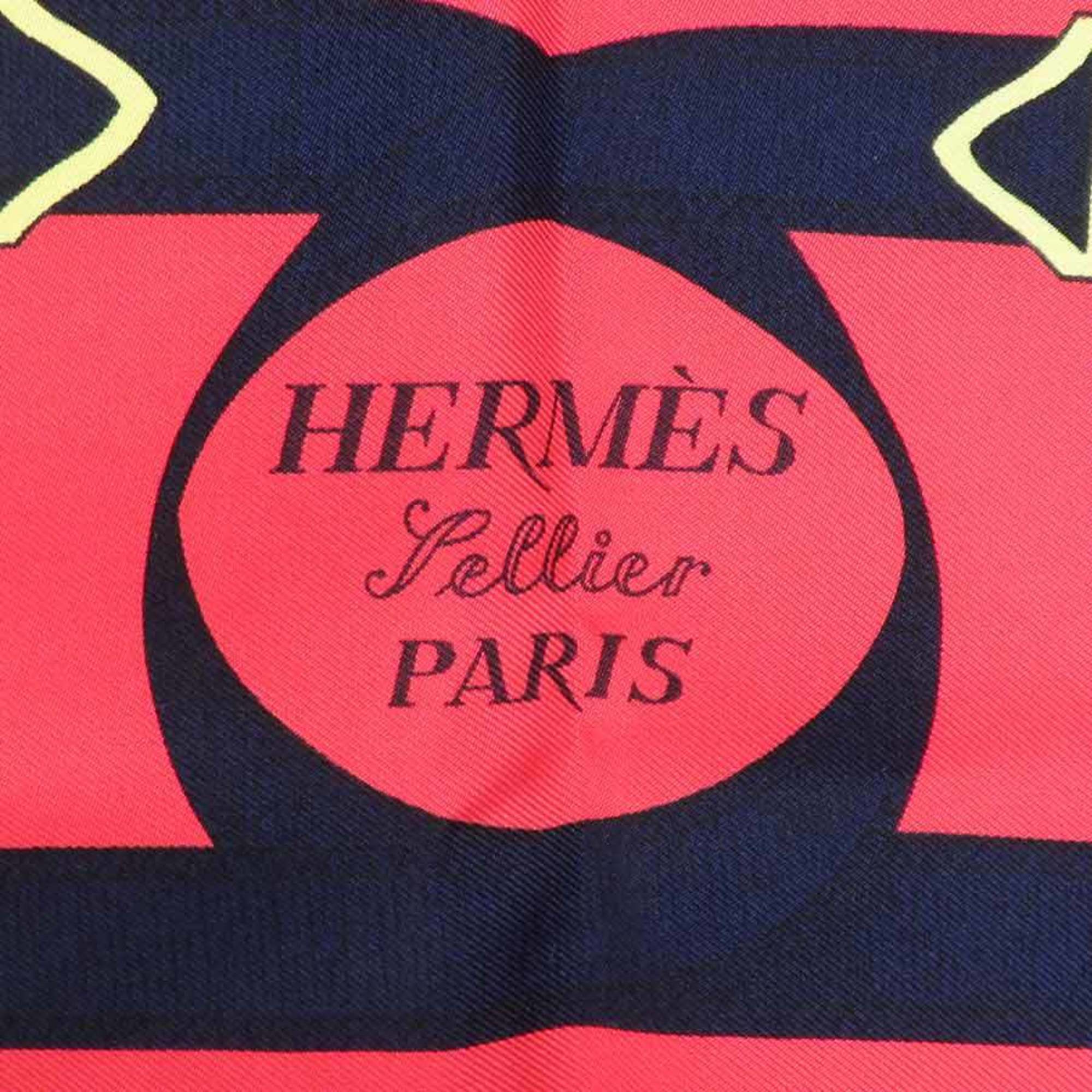 Hermes HERMES Scarf Muffler Carre 90 Silk Navy Red Multicolor Women's e59221a