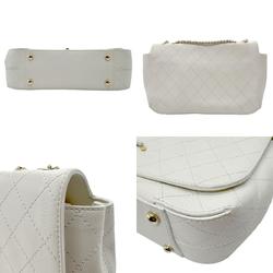 CHANEL Shoulder Bag Leather White Women's z2415