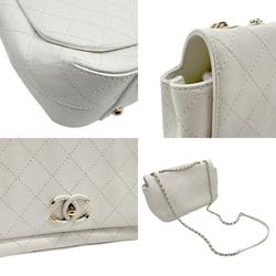 CHANEL Shoulder Bag Leather White Women's z2415