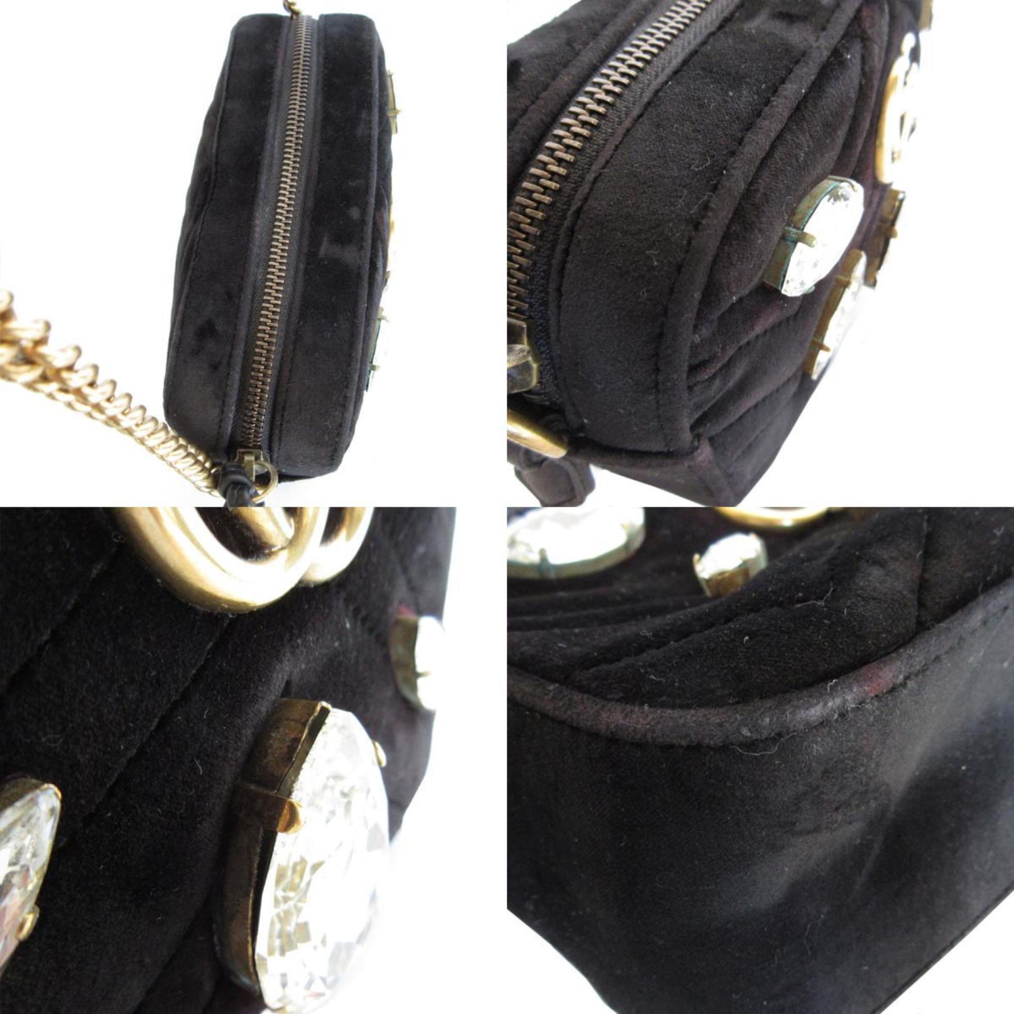 GUCCI Shoulder Bag GG Marmont Velvet Black Women's 448065 s0301a