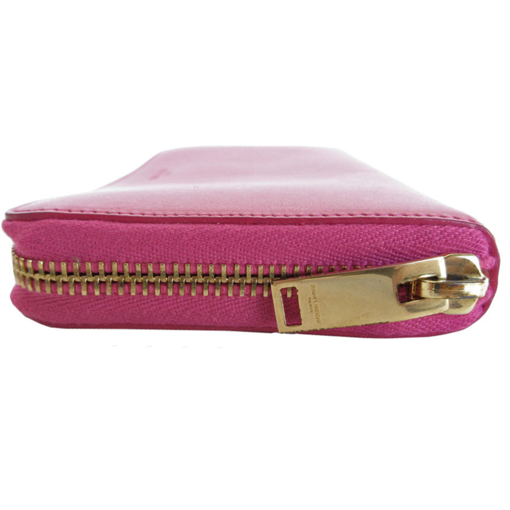 Saint Laurent SAINT LAURENT Round Long Wallet Leather Pink Women's 315859 s0303f