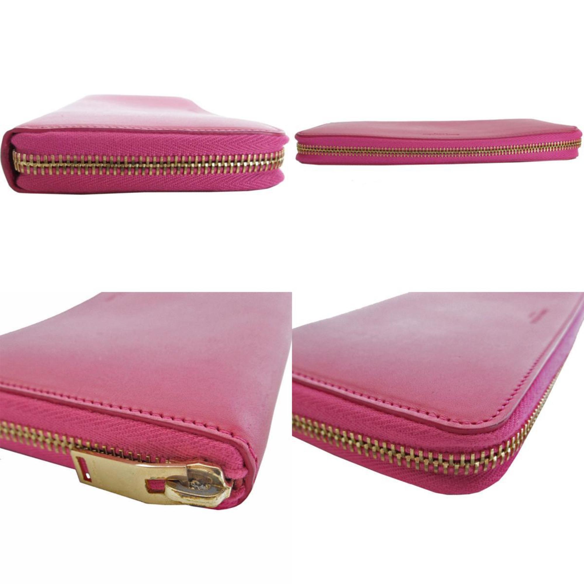 Saint Laurent SAINT LAURENT Round Long Wallet Leather Pink Women's 315859 s0303f