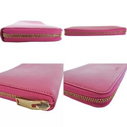 Saint Laurent SAINT LAURENT Round Long Wallet Leather Pink Women's 315859 s0303f