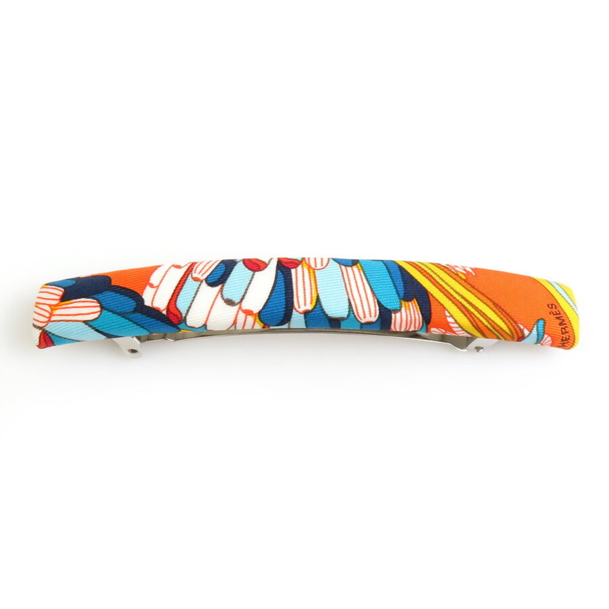 Hermes HERMES Barrette Silk Metal Multicolor Silver Women's e59203a