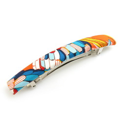 Hermes HERMES Barrette Silk Metal Multicolor Silver Women's e59203a