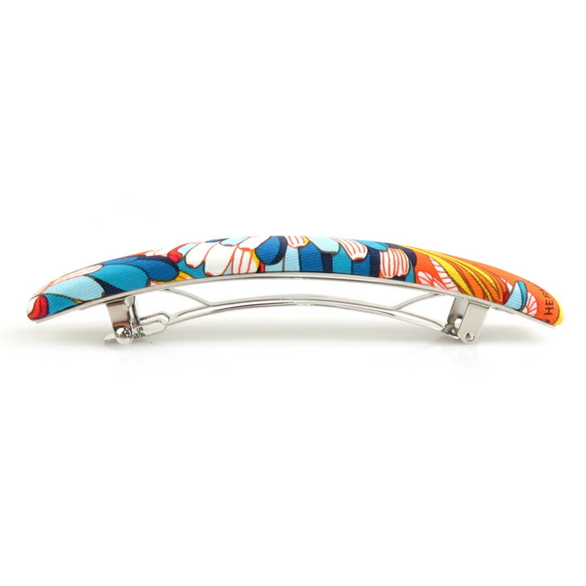 Hermes HERMES Barrette Silk Metal Multicolor Silver Women's e59203a