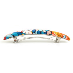 Hermes HERMES Barrette Silk Metal Multicolor Silver Women's e59203a