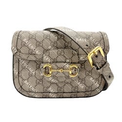 GUCCI 2-Way Bag Shoulder x BALENCIAGA GG Supreme Canvas Brown Off-White Gold Women's 658574 z2463