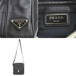 PRADA Shoulder bag Leather Black Men's a0469