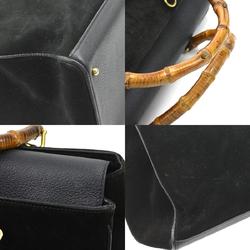 GUCCI Bamboo Suede Black Handbag for Women e59214a