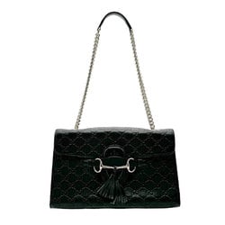 GUCCI Shoulder Bag Guccissima Emily Leather Black Women's 295402 z2443