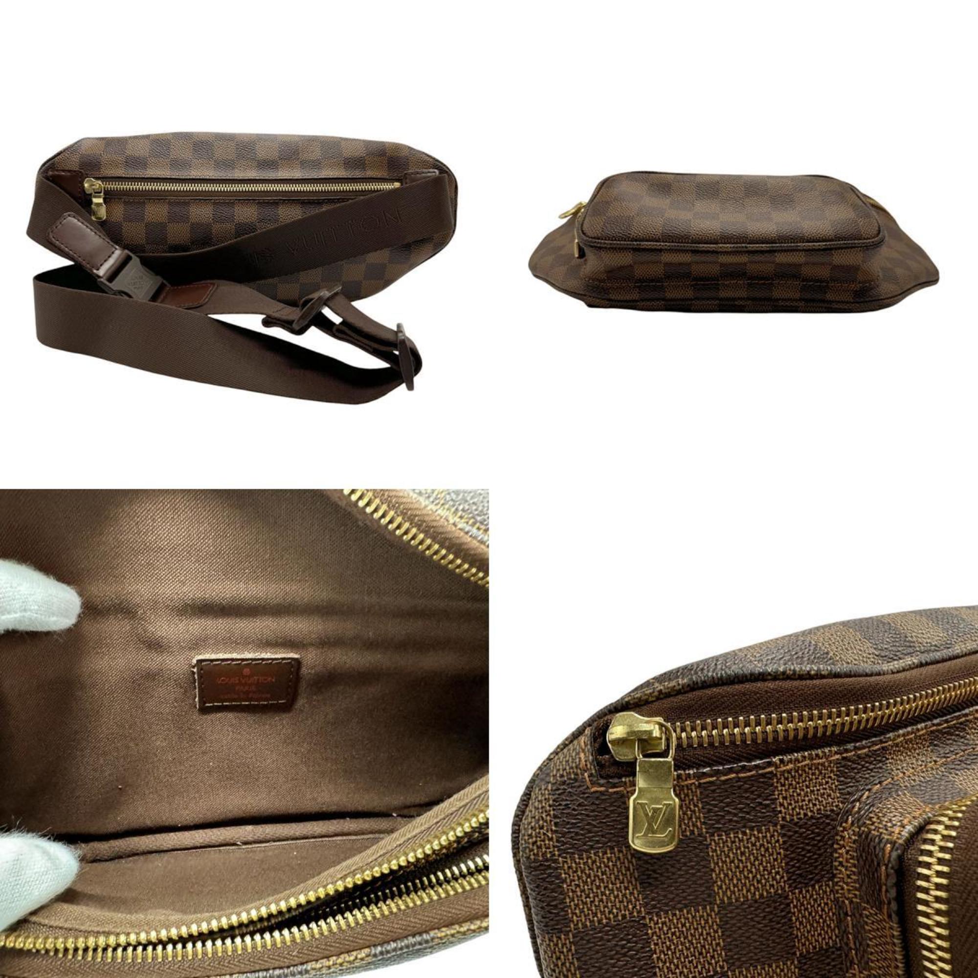 Louis Vuitton LOUIS VUITTON Waist Bag Body Damier Bum Mervil Canvas Brown Gold Men's N51172 z2435