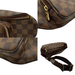 Louis Vuitton LOUIS VUITTON Waist Bag Body Damier Bum Mervil Canvas Brown Gold Men's N51172 z2435