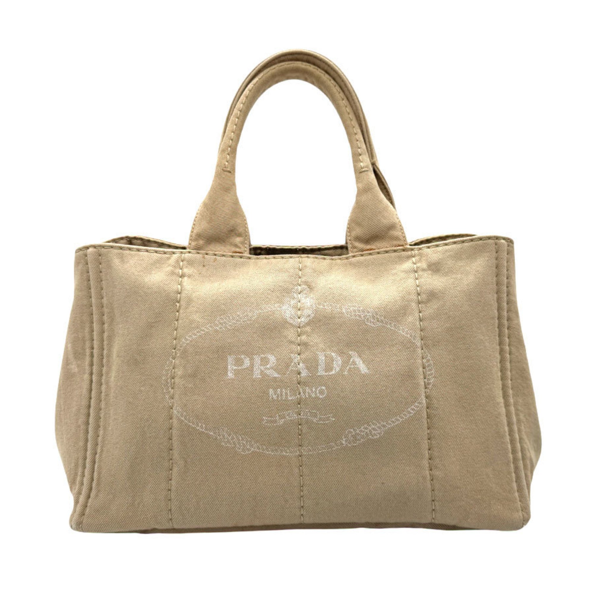 PRADA Handbag Tote Bag Canapa Canvas Beige Women's B1877B z2473