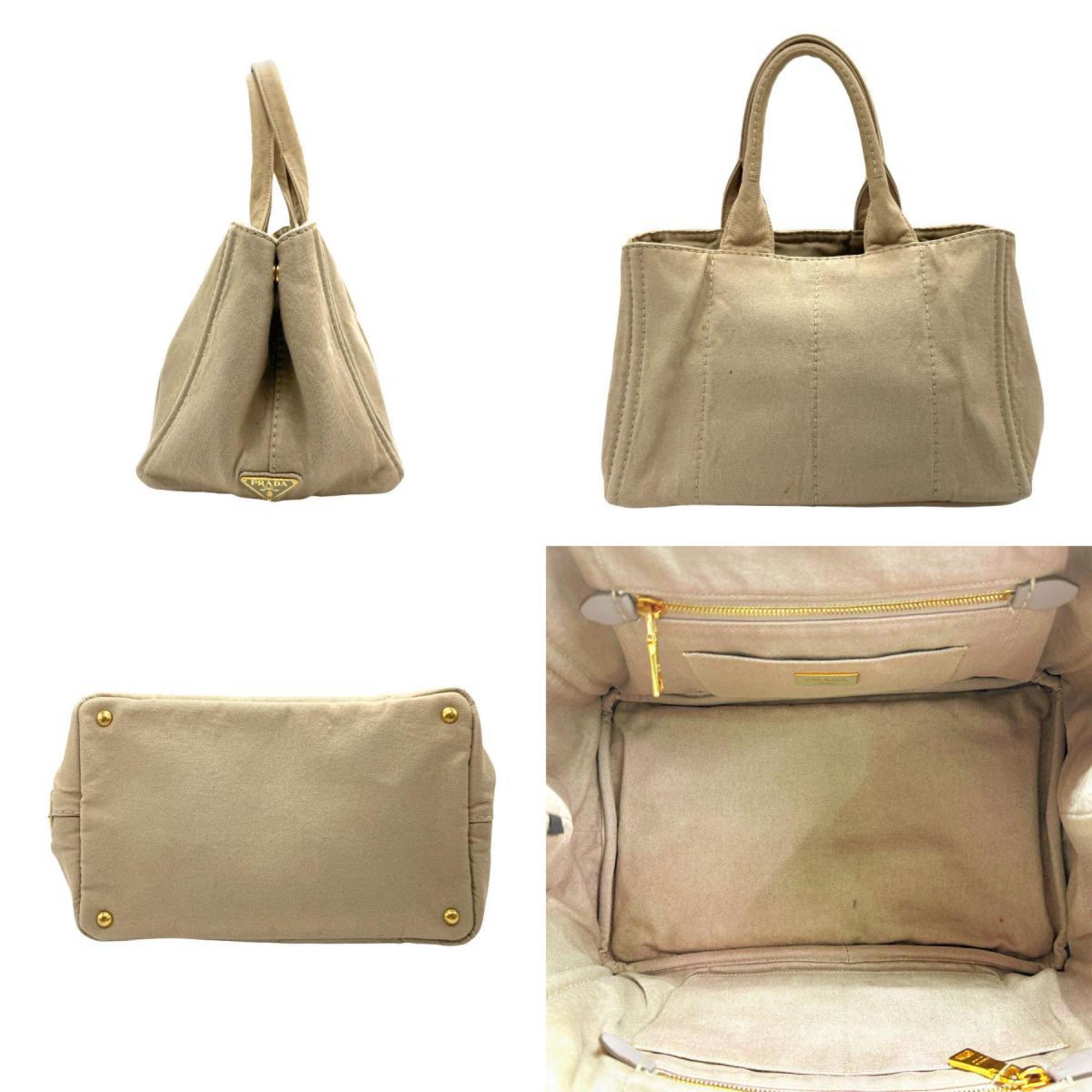 PRADA Handbag Tote Bag Canapa Canvas Beige Women's B1877B z2473