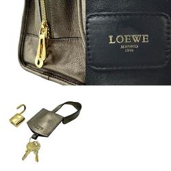 LOEWE Amazona 28 Handbag Leather Metallic Khaki Gold Women's z2465