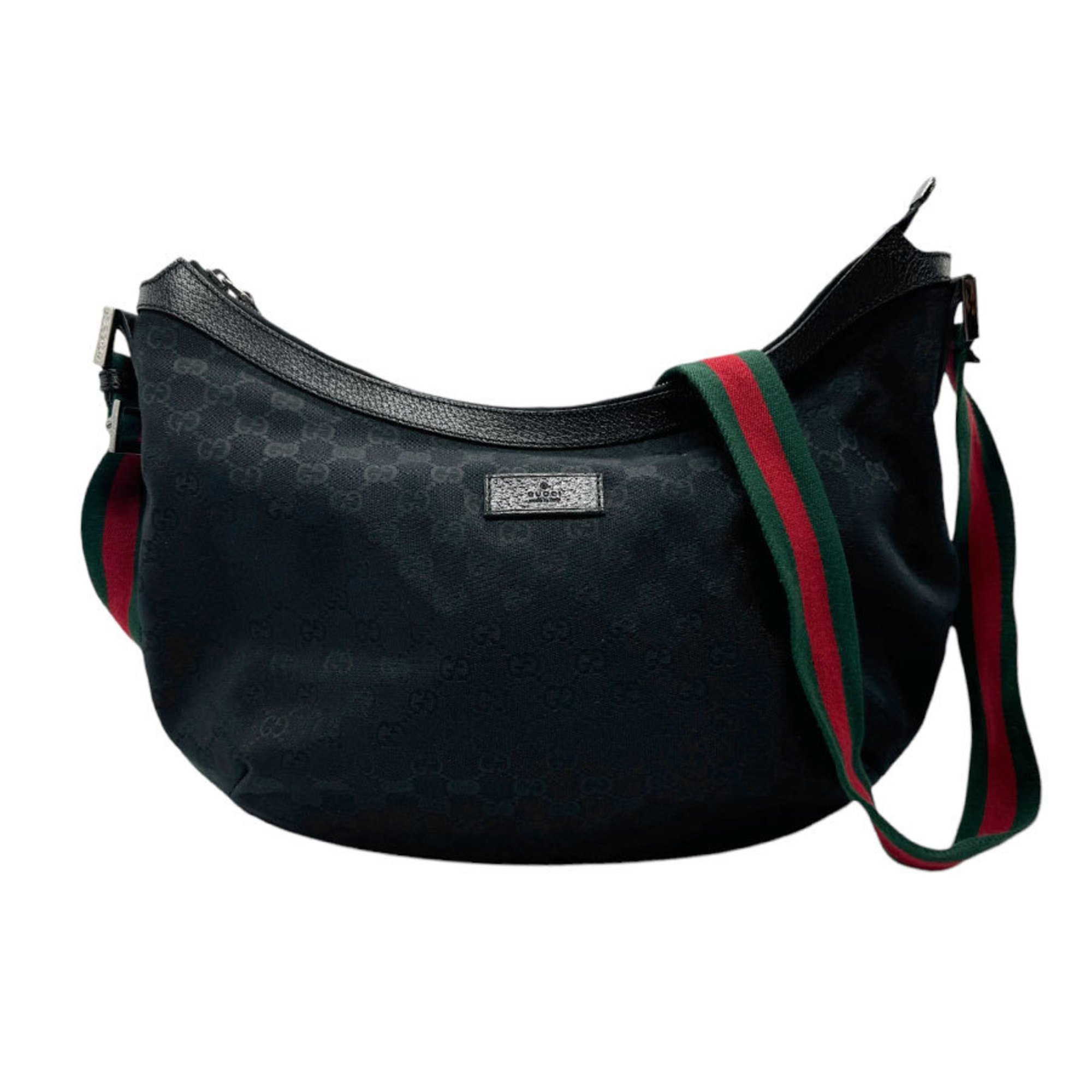 GUCCI Shoulder Bag Sherry Line GG Canvas Black Men's Women's 189752 b0050