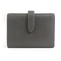 CELINE Bi-fold wallet Medium strap Leather Grey Women's h30542