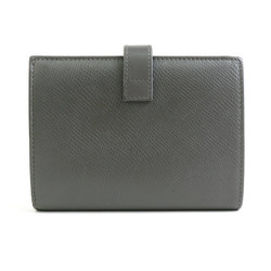 CELINE Bi-fold wallet Medium strap Leather Grey Women's h30542