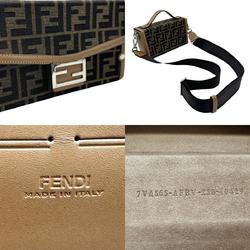 FENDI Shoulder Bag Zucca Soft Trunk Baguette Nylon Canvas Leather Brown Men's Women's 7VA565-AFBV z2469