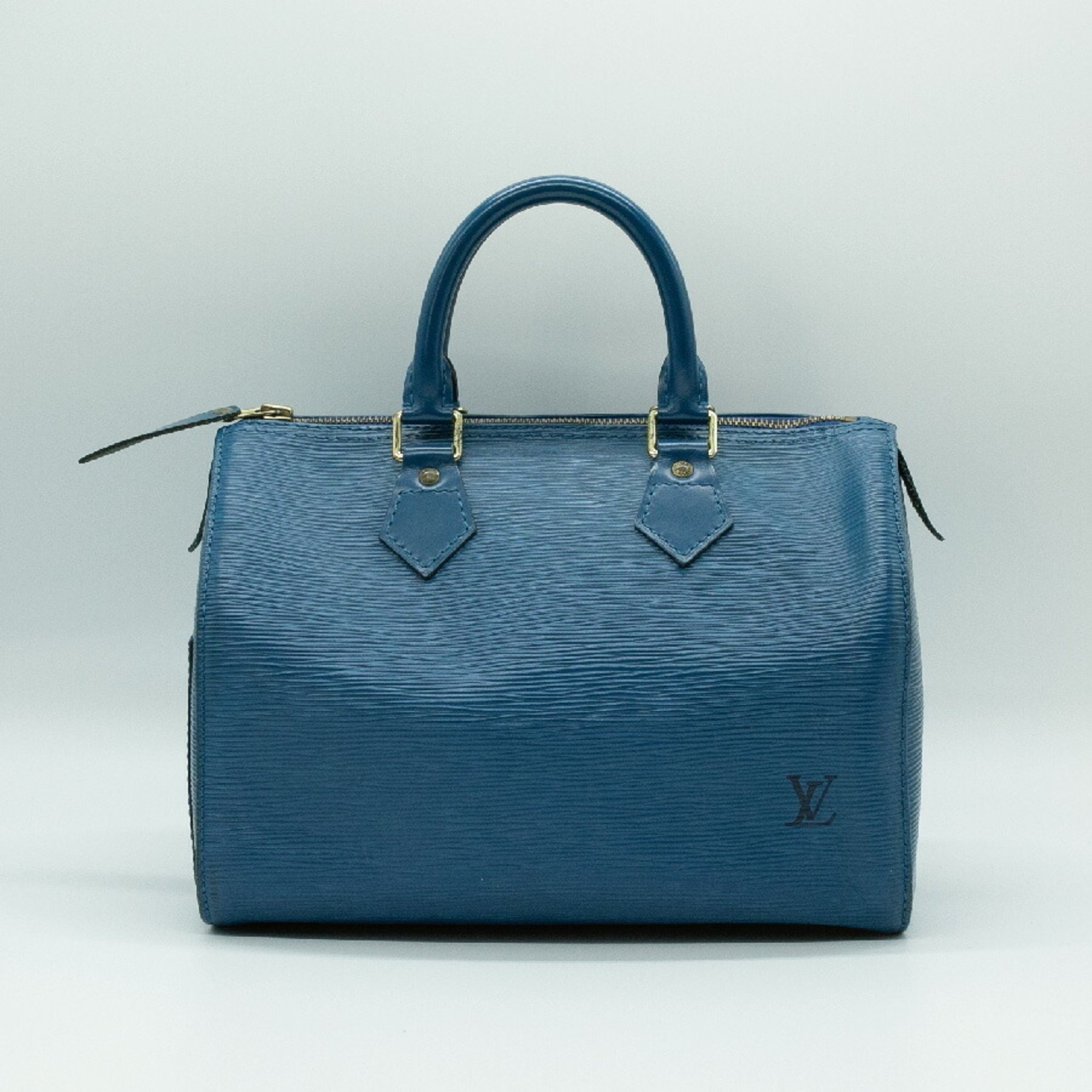 LOUIS VUITTON Handbag Speedy Epi Leather Blue Gold Women's PD420