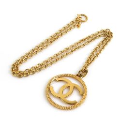 CHANEL Coco Mark Metal Gold Necklace for Women e59204g