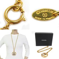 CHANEL Coco Mark Metal Gold Necklace for Women e59204g