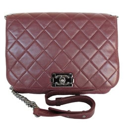 CHANEL Shoulder Bag Boy Chanel Lambskin Bordeaux Women's s0311a