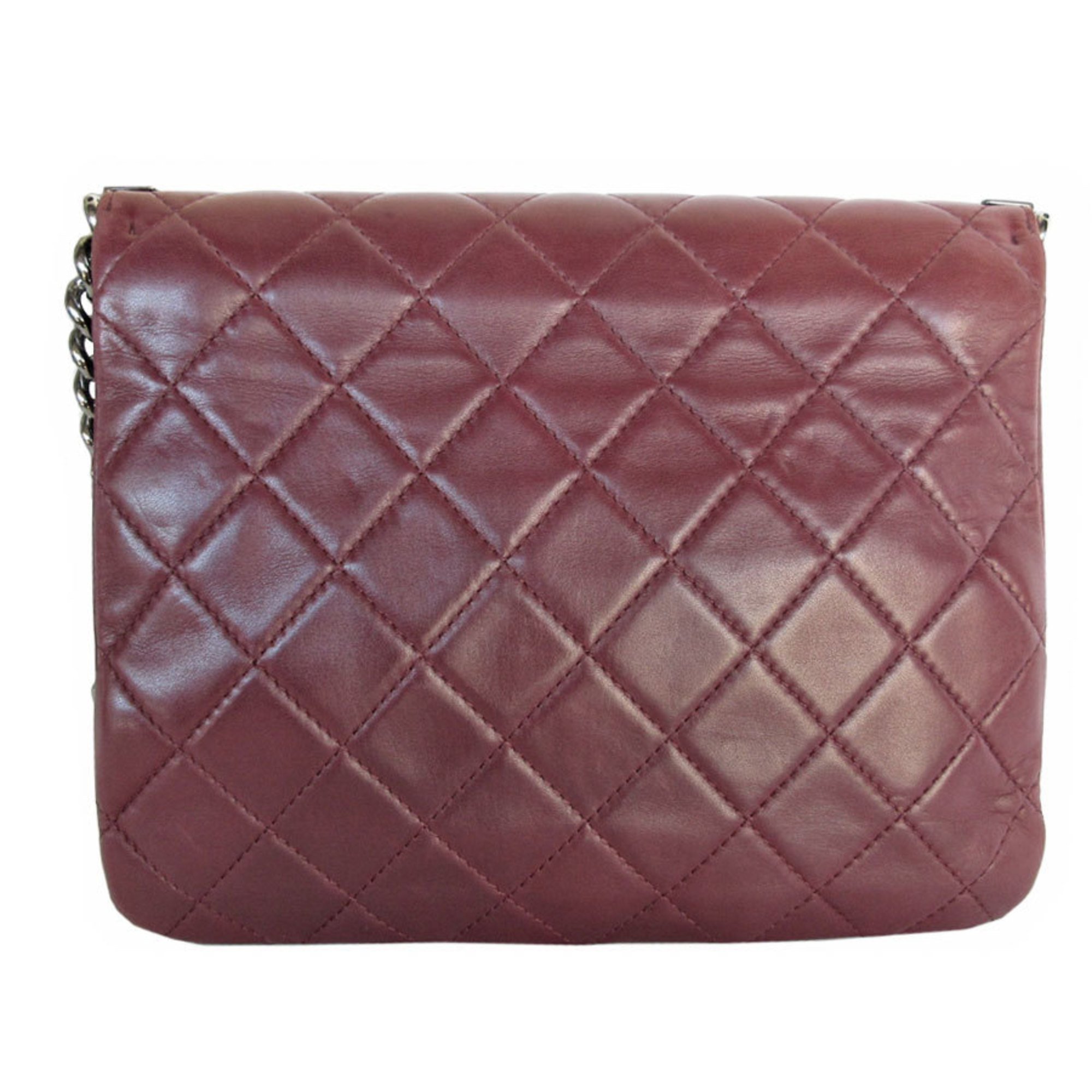 CHANEL Shoulder Bag Boy Chanel Lambskin Bordeaux Women's s0311a