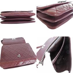 CHANEL Shoulder Bag Boy Chanel Lambskin Bordeaux Women's s0311a