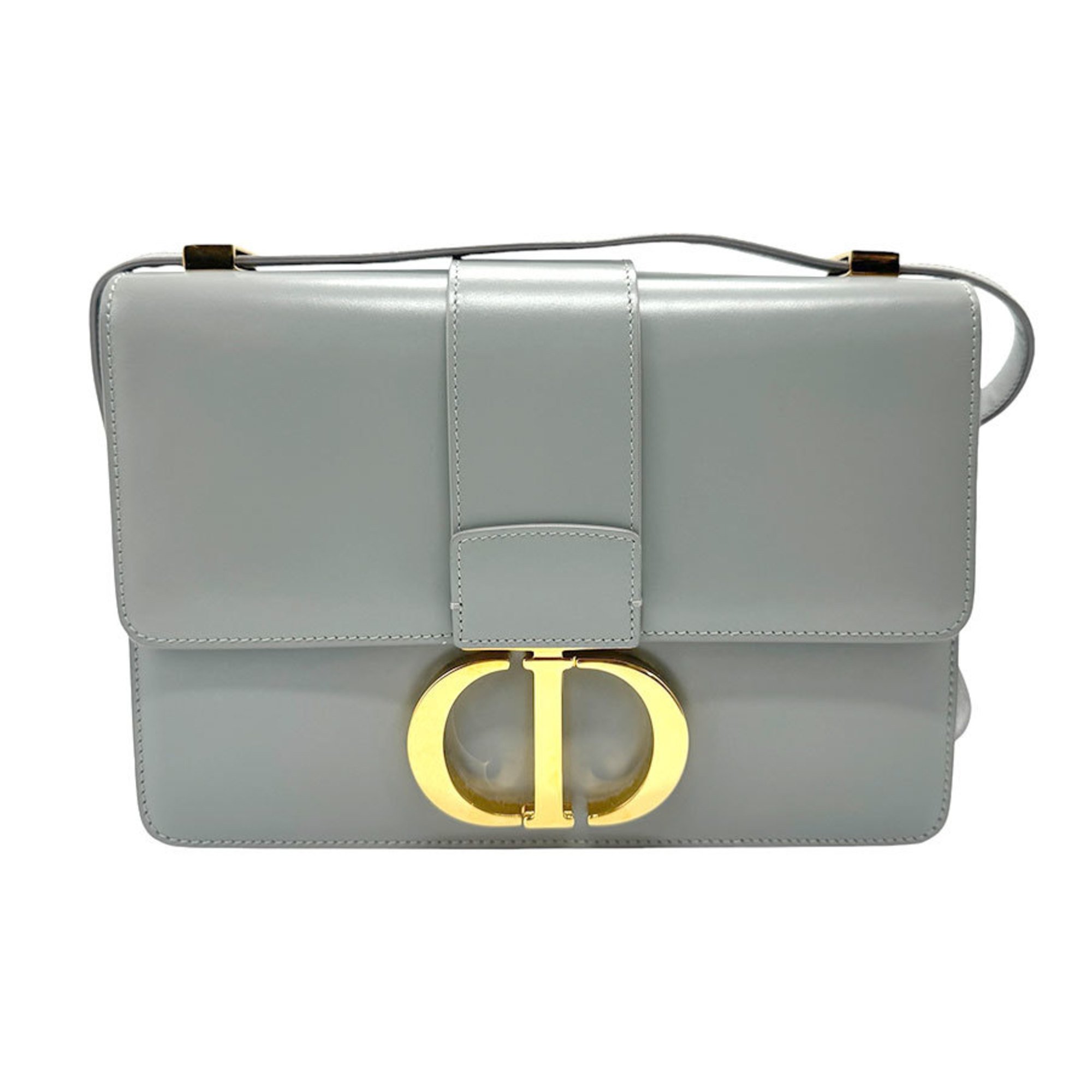 Christian Dior Shoulder Bag 30 Montaigne Leather Grey Gold Women's z2456