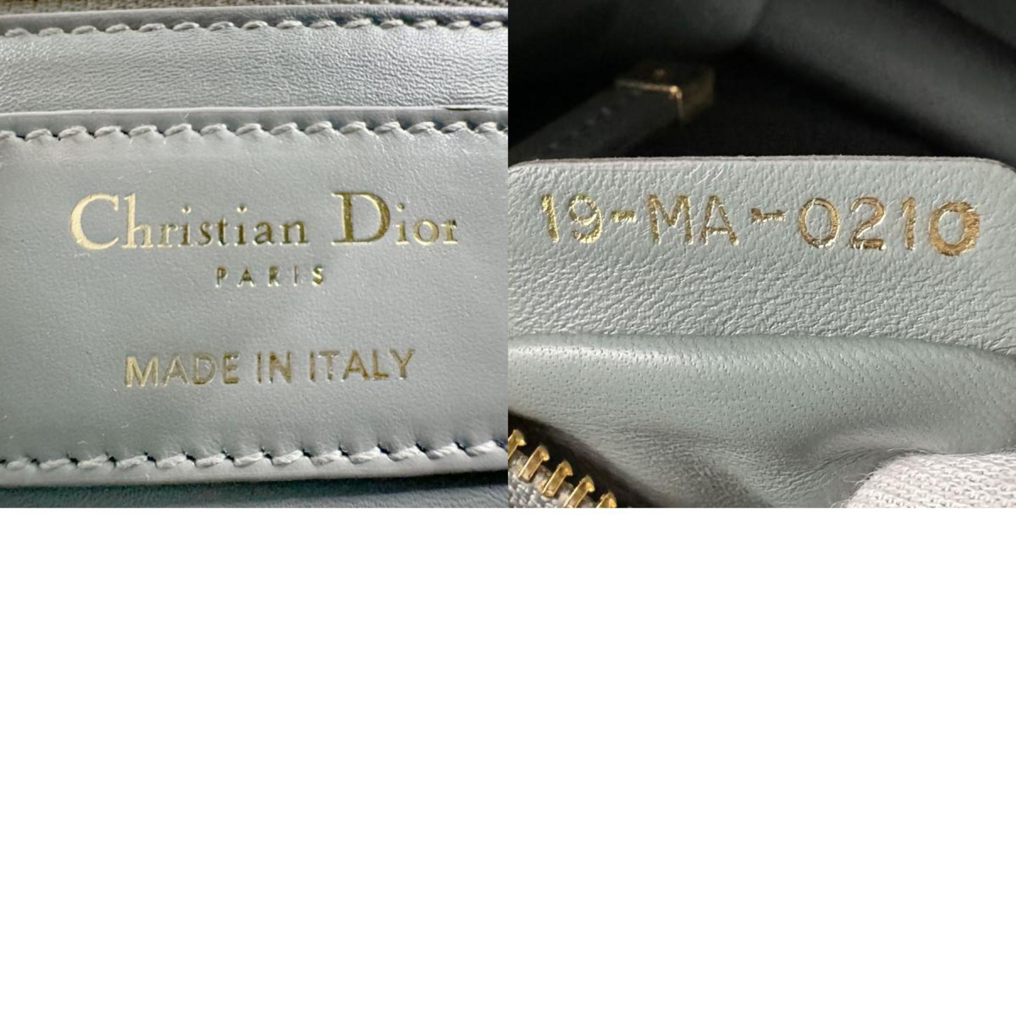 Christian Dior Shoulder Bag 30 Montaigne Leather Grey Gold Women's z2456