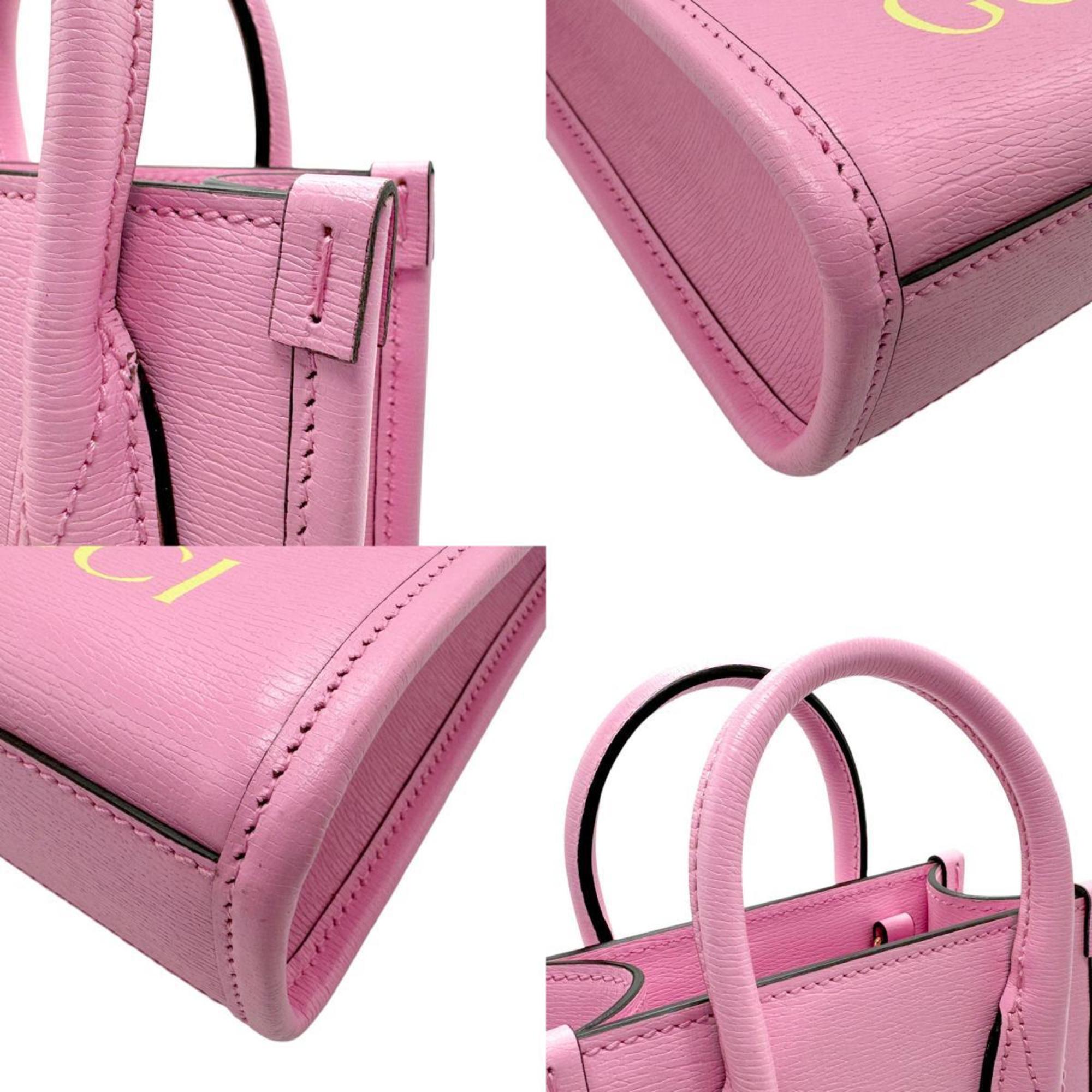 GUCCI handbag shoulder bag x BNF leather pink yellow gold ladies 671623 z2376