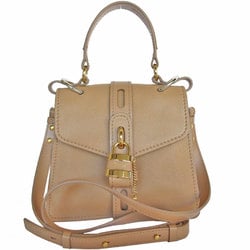 Chloé Chloe Shoulder Bag Handbag Abby Leather Beige Women's s0298f