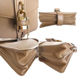 Chloé Chloe Shoulder Bag Handbag Abby Leather Beige Women's s0298f