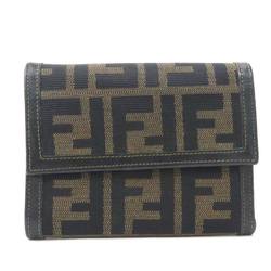 FENDI Tri-fold Wallet Zucca Canvas Brown Women's e59198a