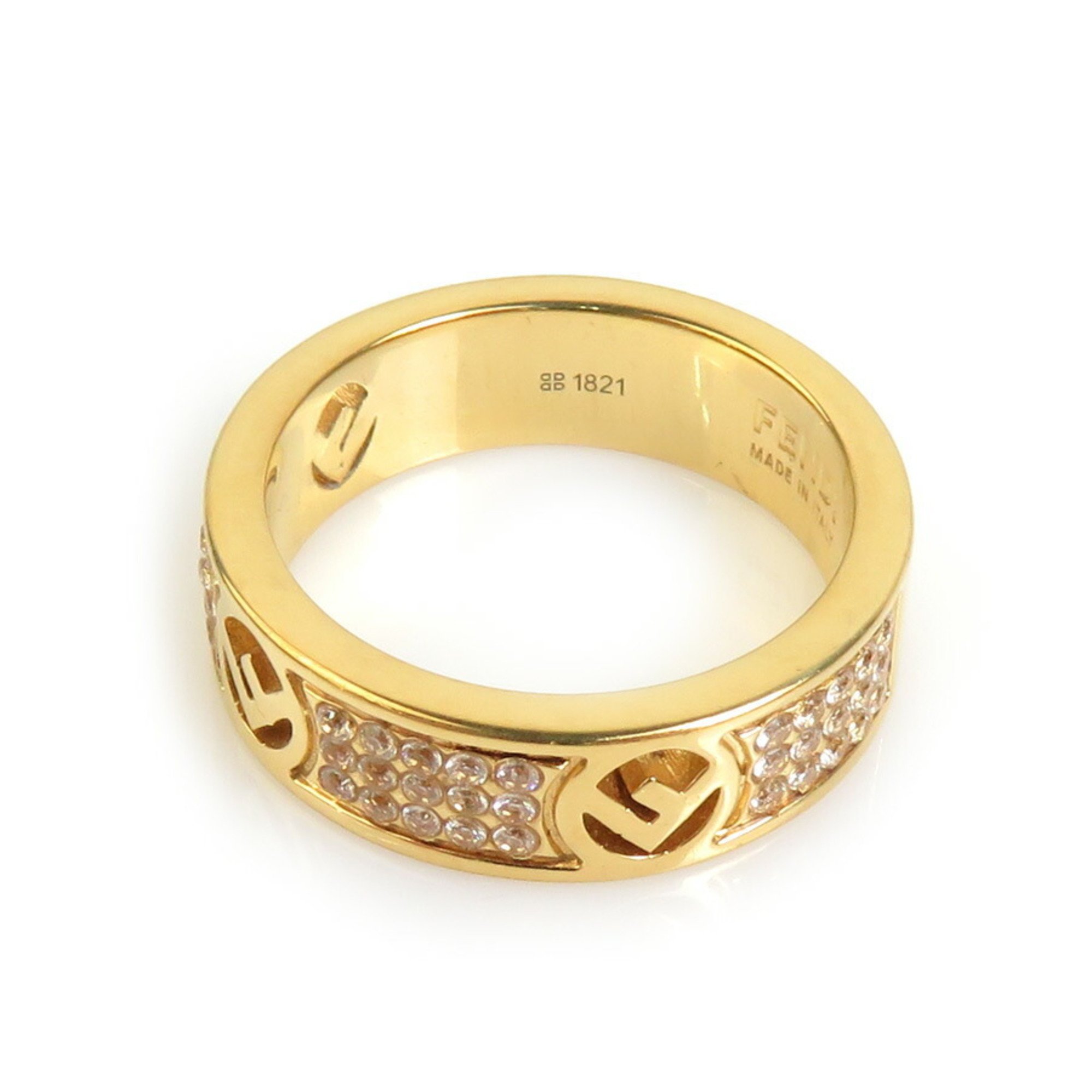 FENDI Ring F is Fendi Metal Zirconia Gold Women's h30555k