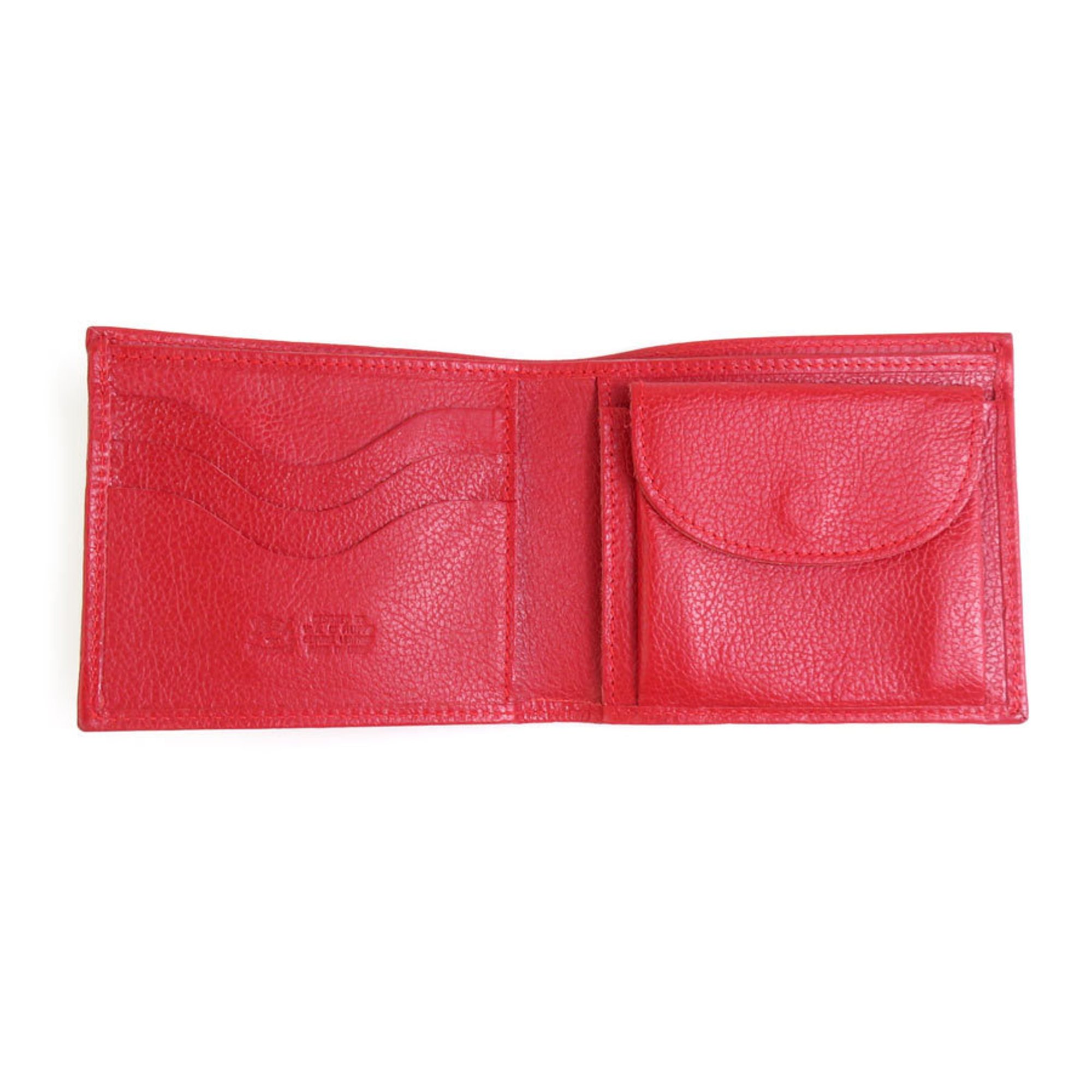 IL BISONTE Bi-fold wallet Leather Red Men's h30560k