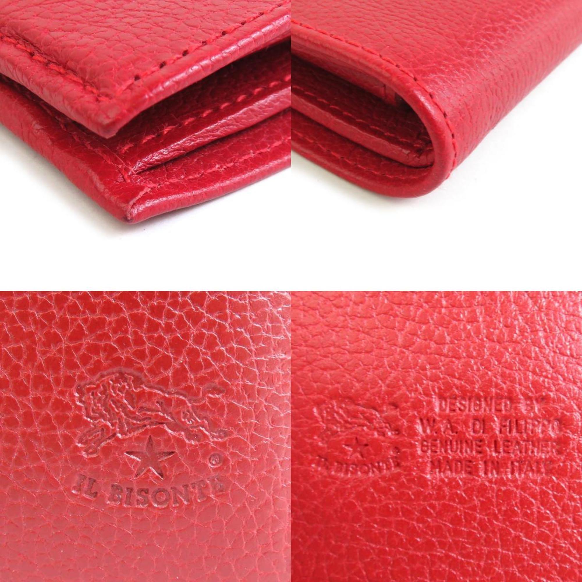 IL BISONTE Bi-fold wallet Leather Red Men's h30560k