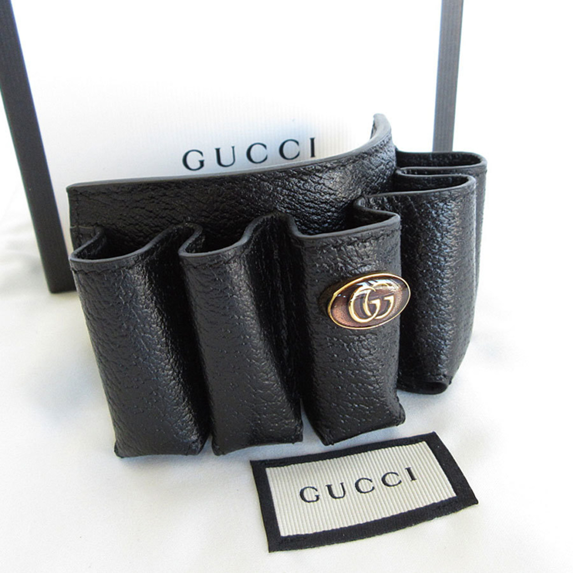 GUCCI Lip Case Leather Black Women's 615992 s0289f