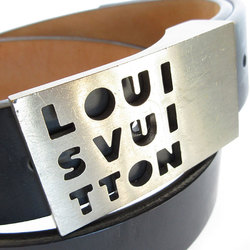 LOUIS VUITTON Belt Santur LST Leather Metal Black Men's M6809 s0315